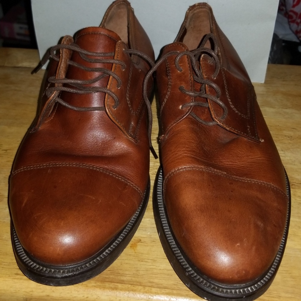 PAOLO MANDO LEATHER CAP TOE TIE UP SHOE SIZE 12D